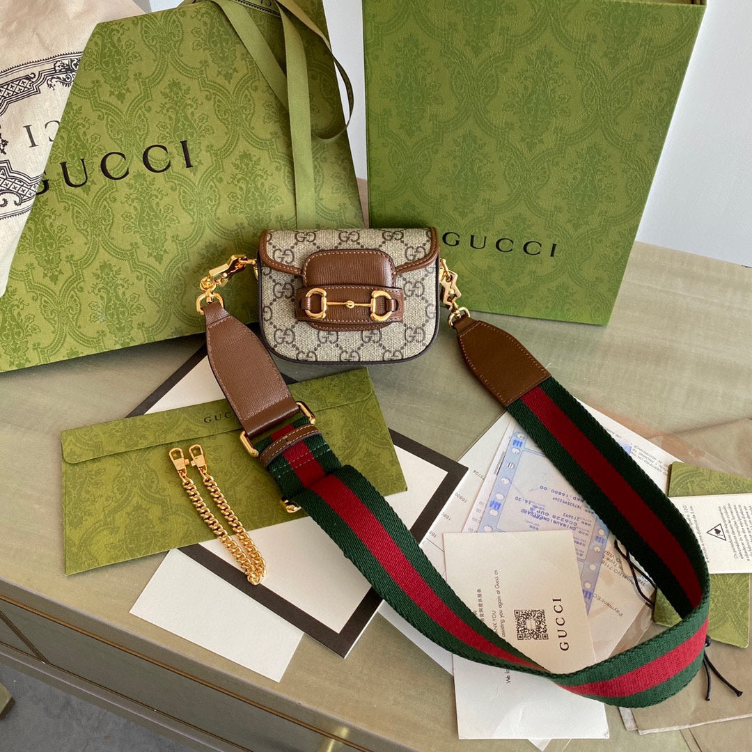 G Horsebit 1955 small shoulder bag Beige and ebony