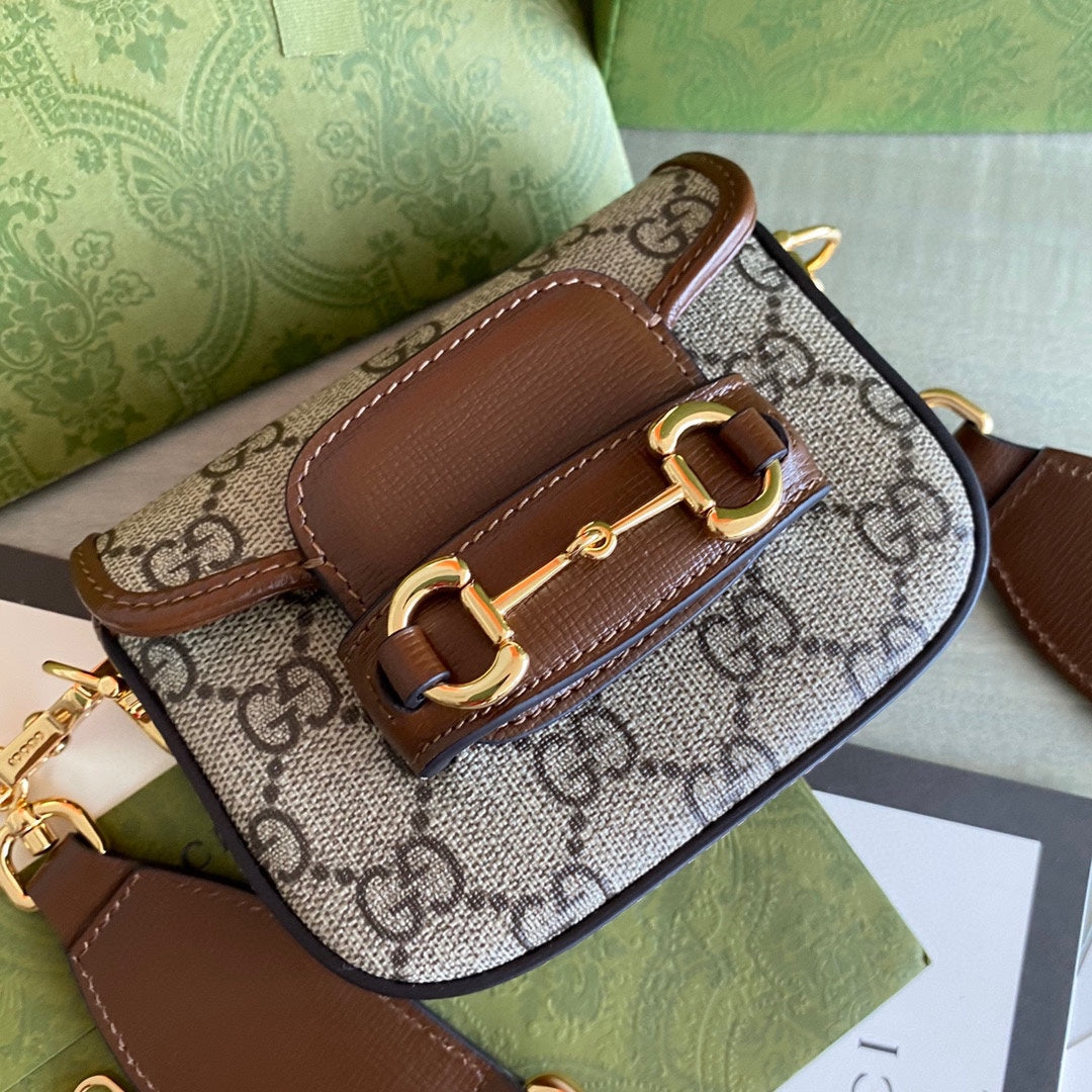 G Horsebit 1955 small shoulder bag Beige and ebony