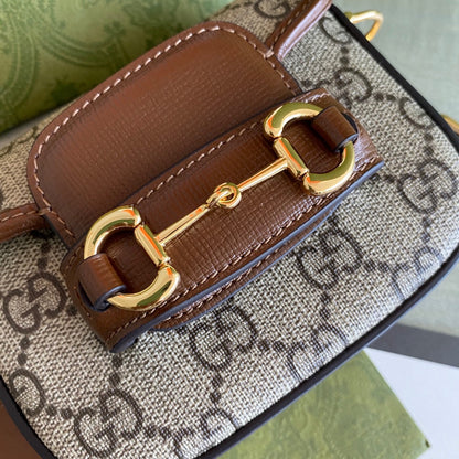 G Horsebit 1955 small shoulder bag Beige and ebony