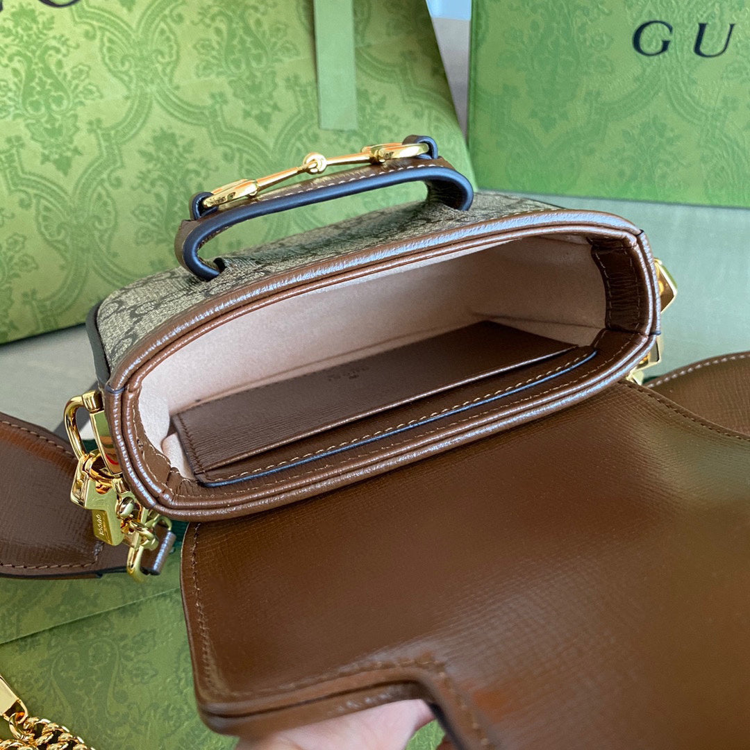 G Horsebit 1955 small shoulder bag Beige and ebony
