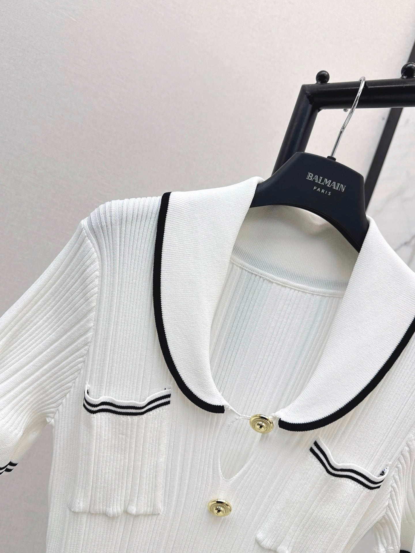 C 25SS Knitted dress(Black,white)