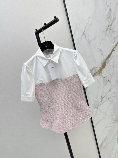 C 25ss Woven sequined shirt(WHITE,BLACK)