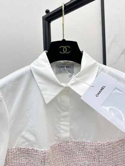 C 25ss Woven sequined shirt(WHITE,BLACK)