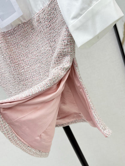 C 25ss Woven sequined shirt(WHITE,BLACK)