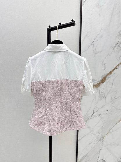 C 25ss Woven sequined shirt(WHITE,BLACK)