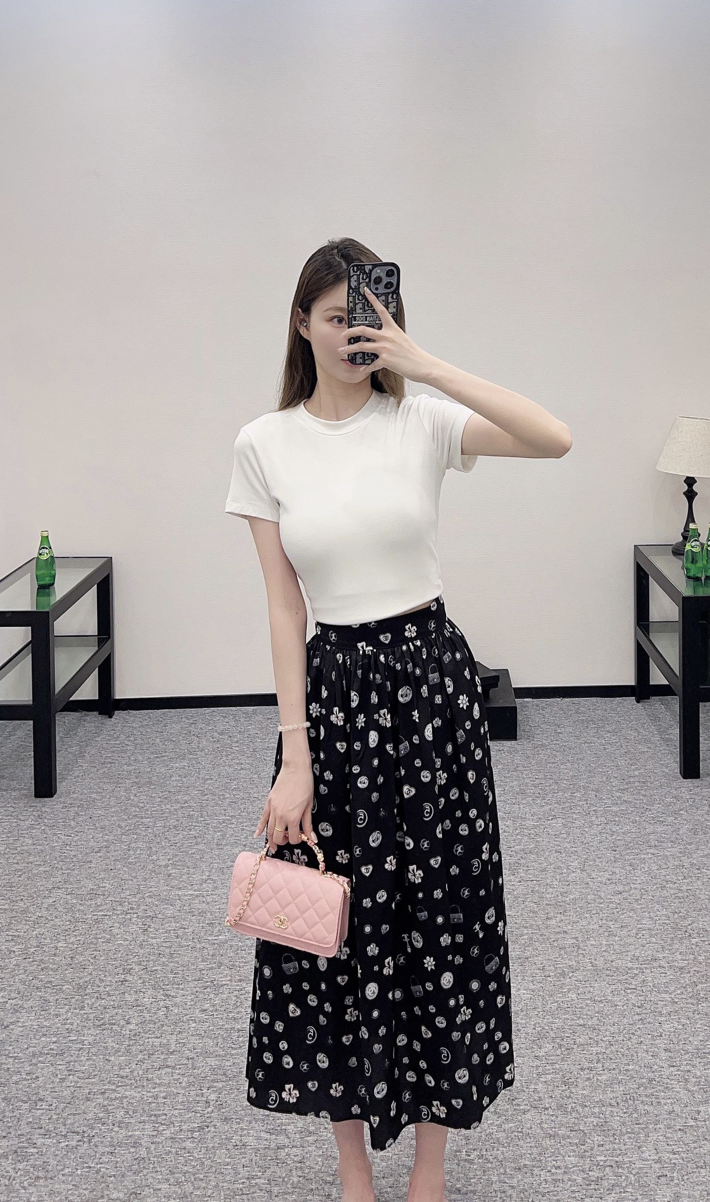 C 2025 new product High waist mid-length skirt