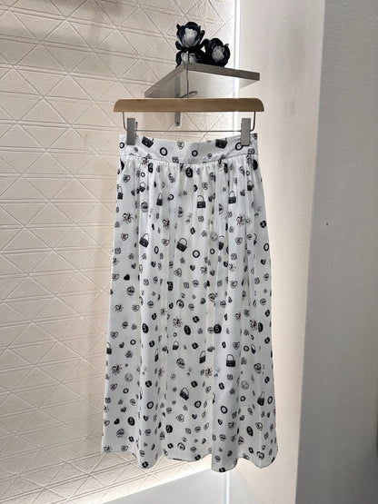 C 2025 new product High waist mid-length skirt