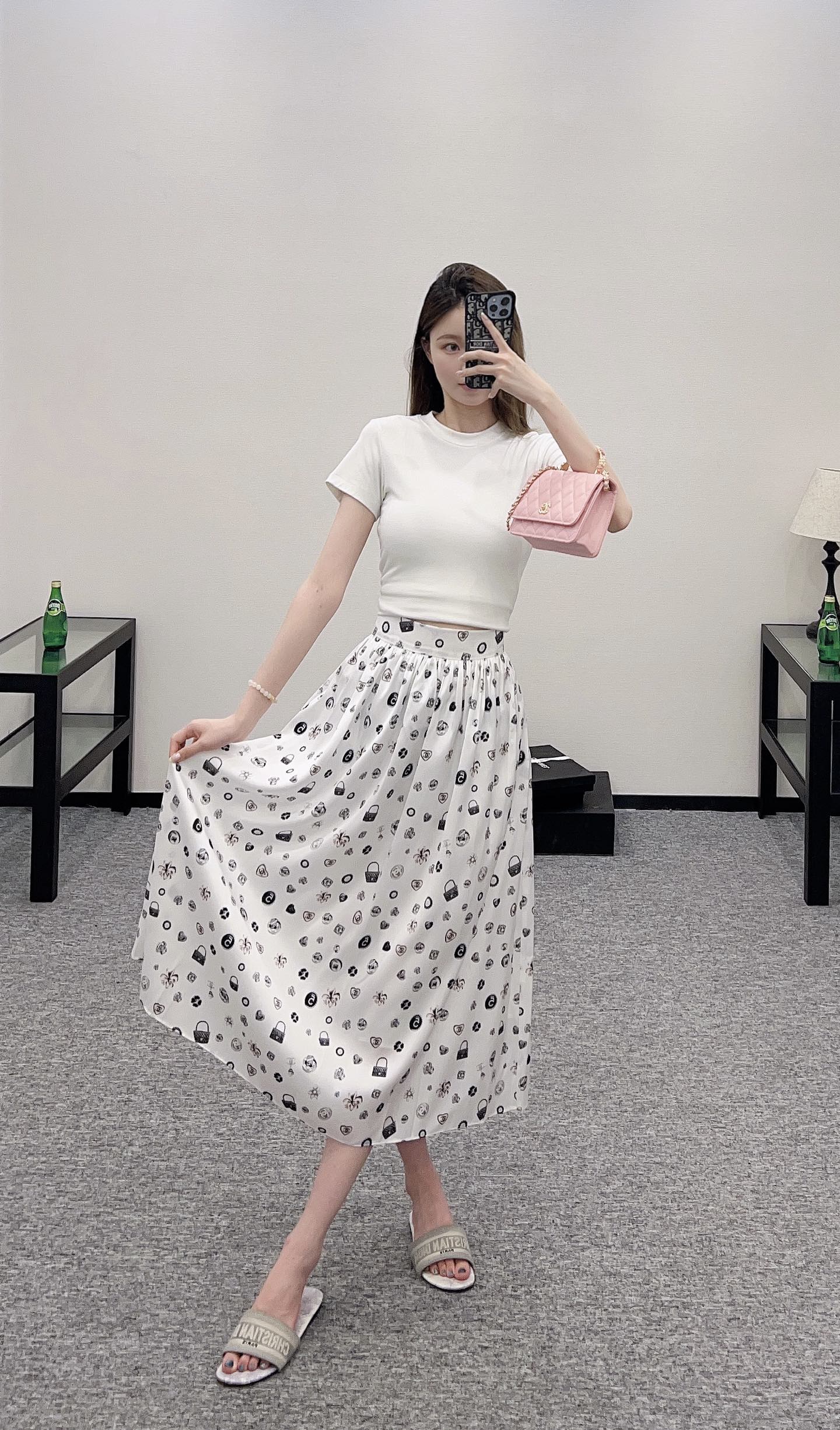C 2025 new product High waist mid-length skirt