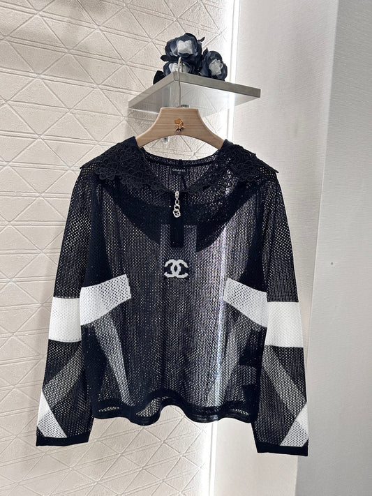C 2025 new product Hollow knitted long sleeves