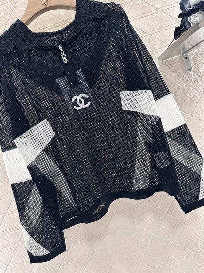 C 2025 new product Hollow knitted long sleeves