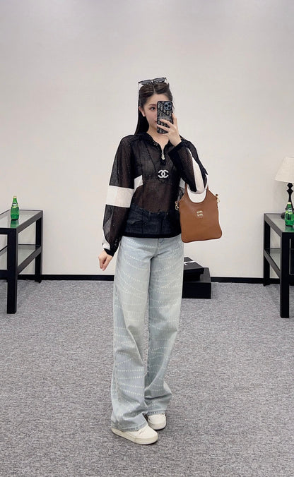 C 2025 new product Hollow knitted long sleeves