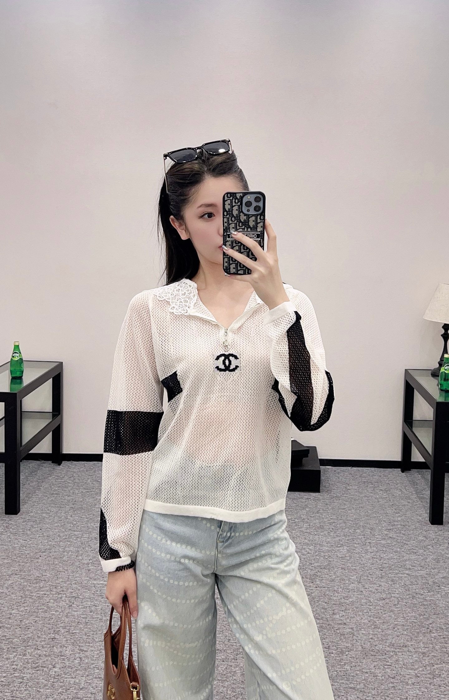 C 2025 new product Hollow knitted long sleeves