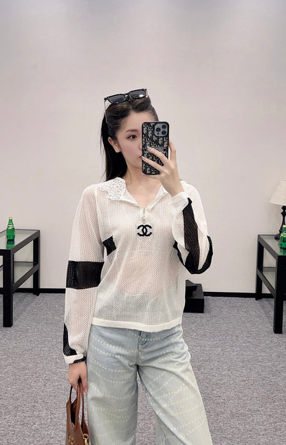 C 2025 new product Hollow knitted long sleeves