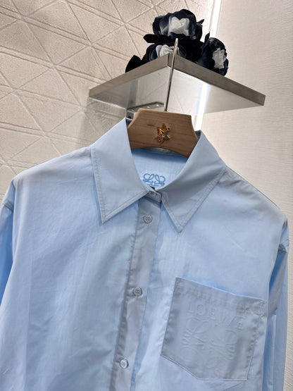 Lo 2025 new product Hollow embroidery shirt