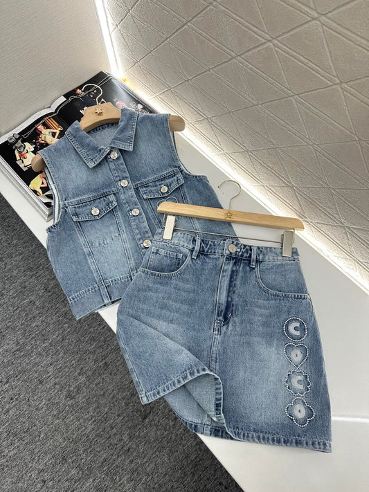 C 2025 new product Denim vest set