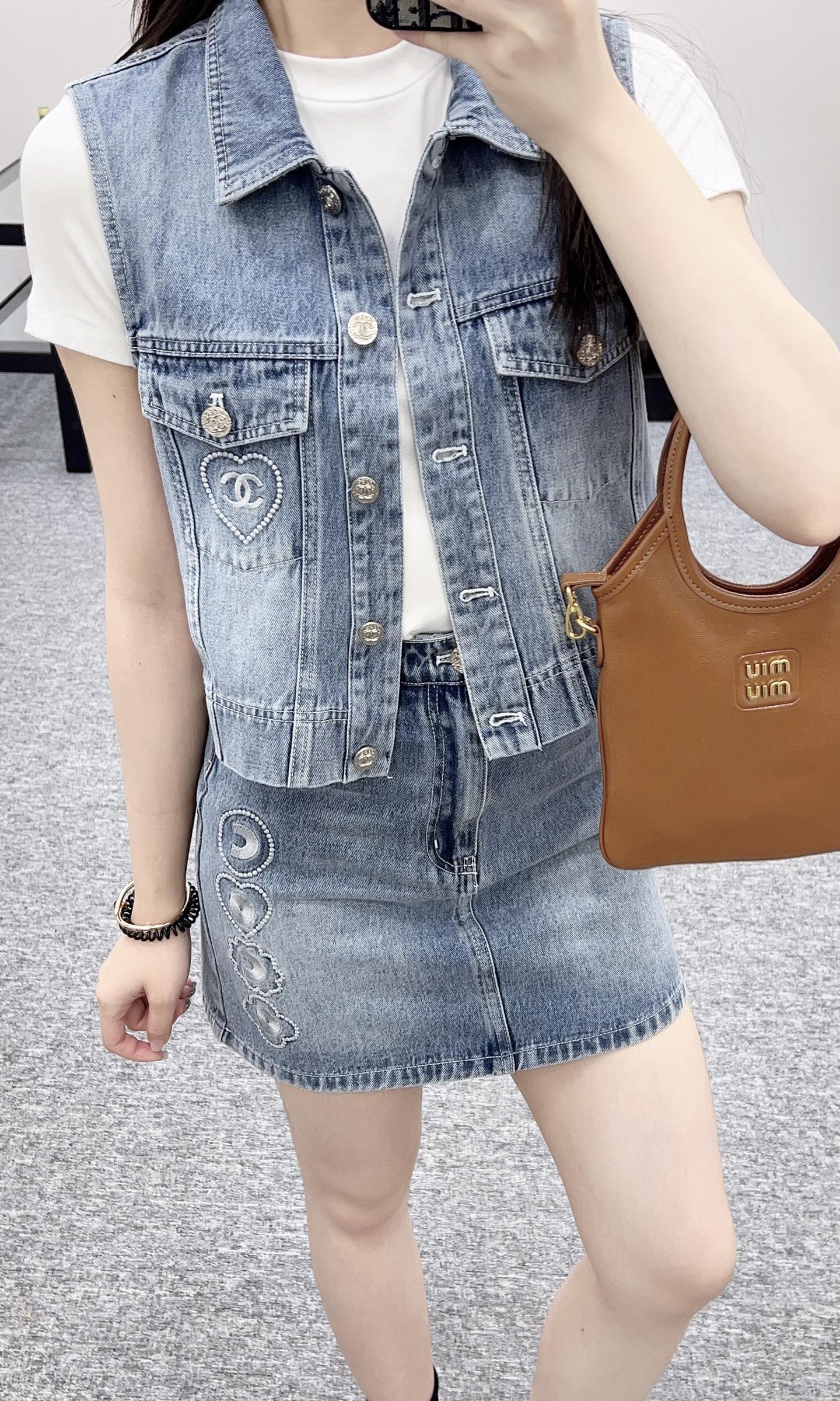 C 2025 new product Denim vest set