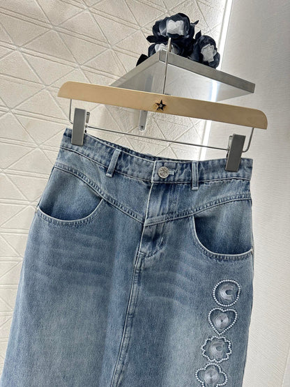 C  2025 new product Denim long skirt