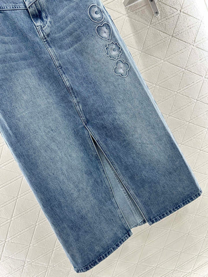 C  2025 new product Denim long skirt