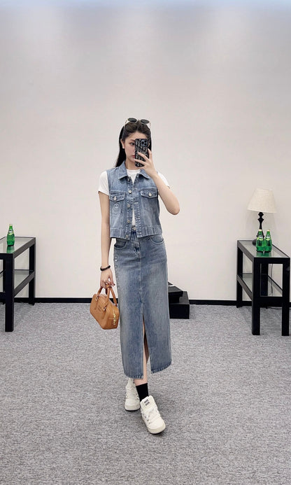 C  2025 new product Denim long skirt