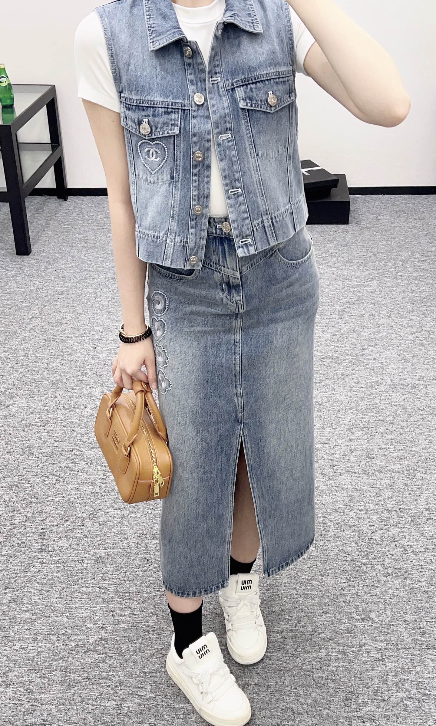 C  2025 new product Denim long skirt