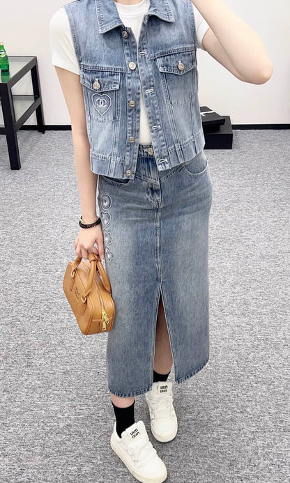 C  2025 new product Denim long skirt