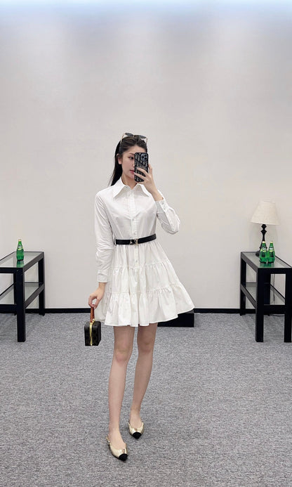 L  2025 new products Belt dress（with a belt）