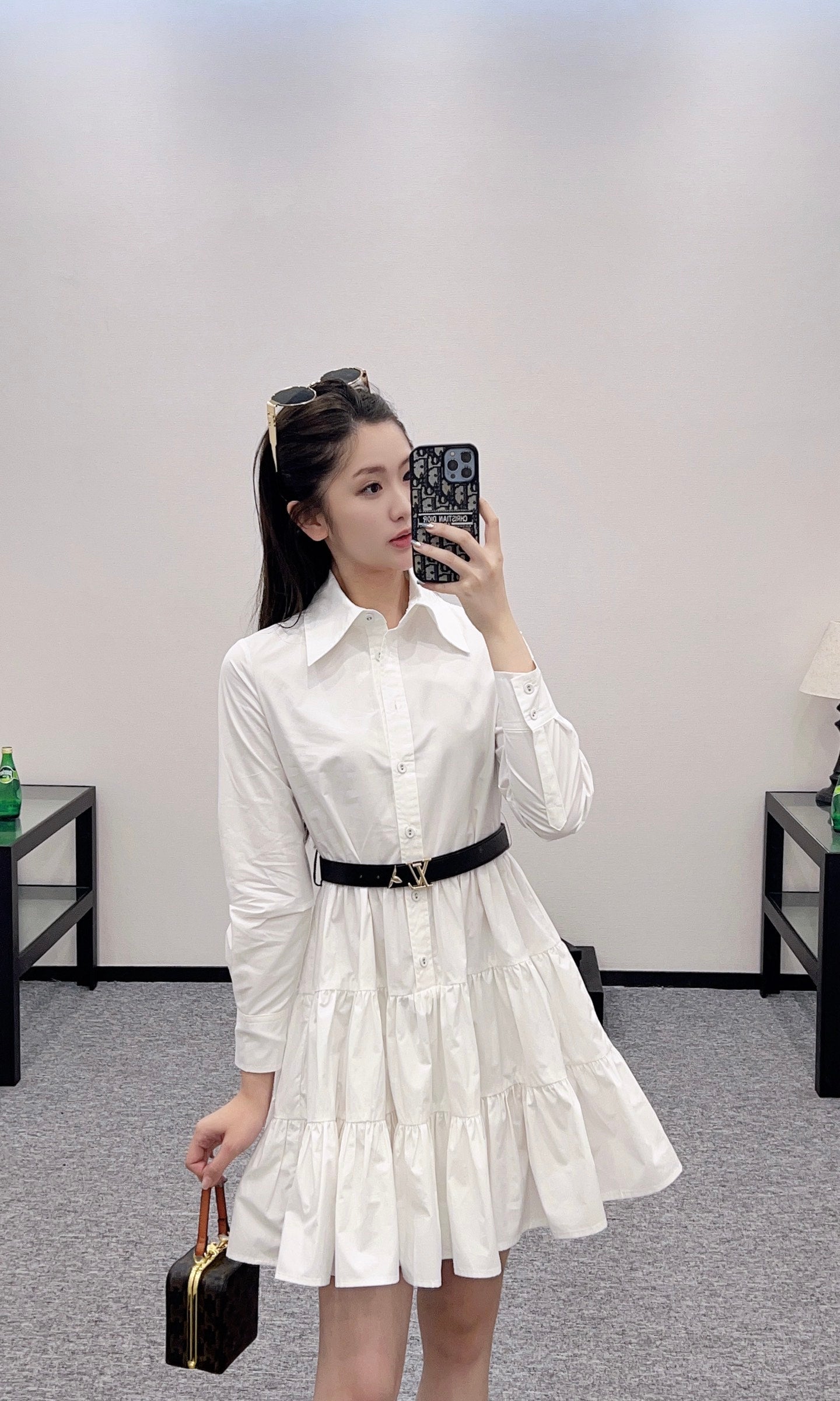L  2025 new products Belt dress（with a belt）