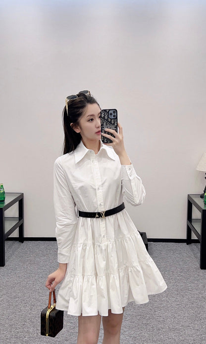 L  2025 new products Belt dress（with a belt）