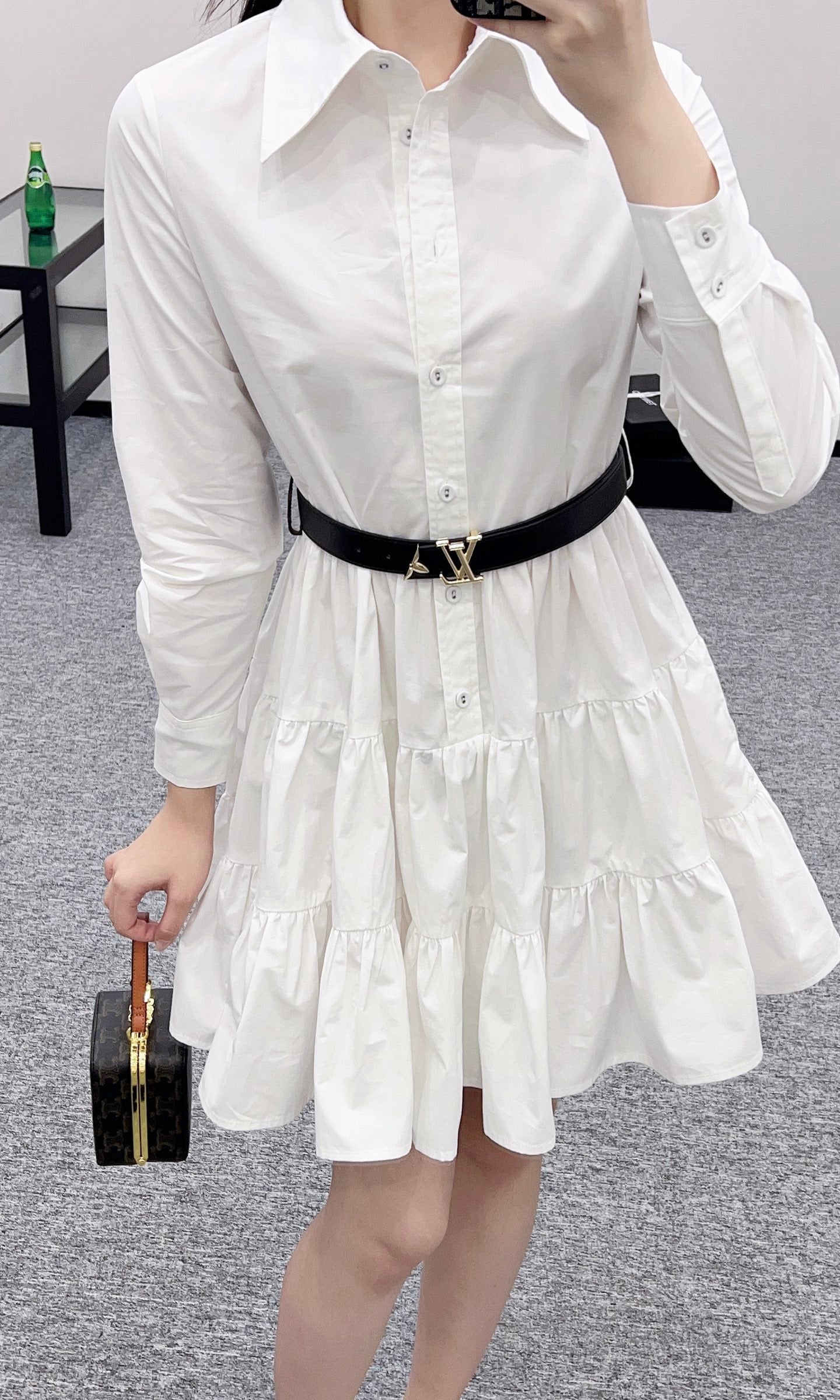 L  2025 new products Belt dress（with a belt）