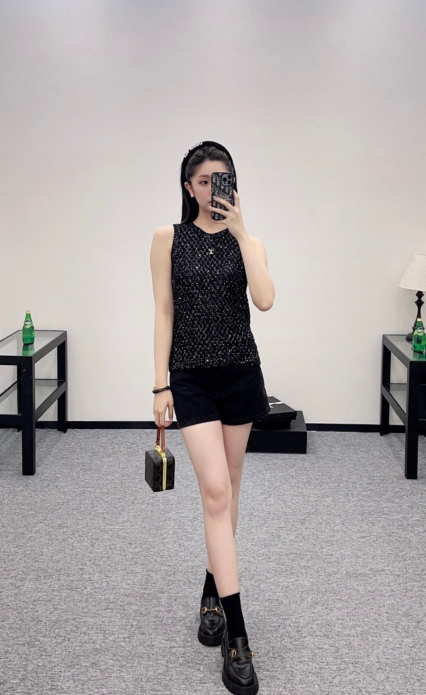 C*♥2025 new product Sequined hollow vest