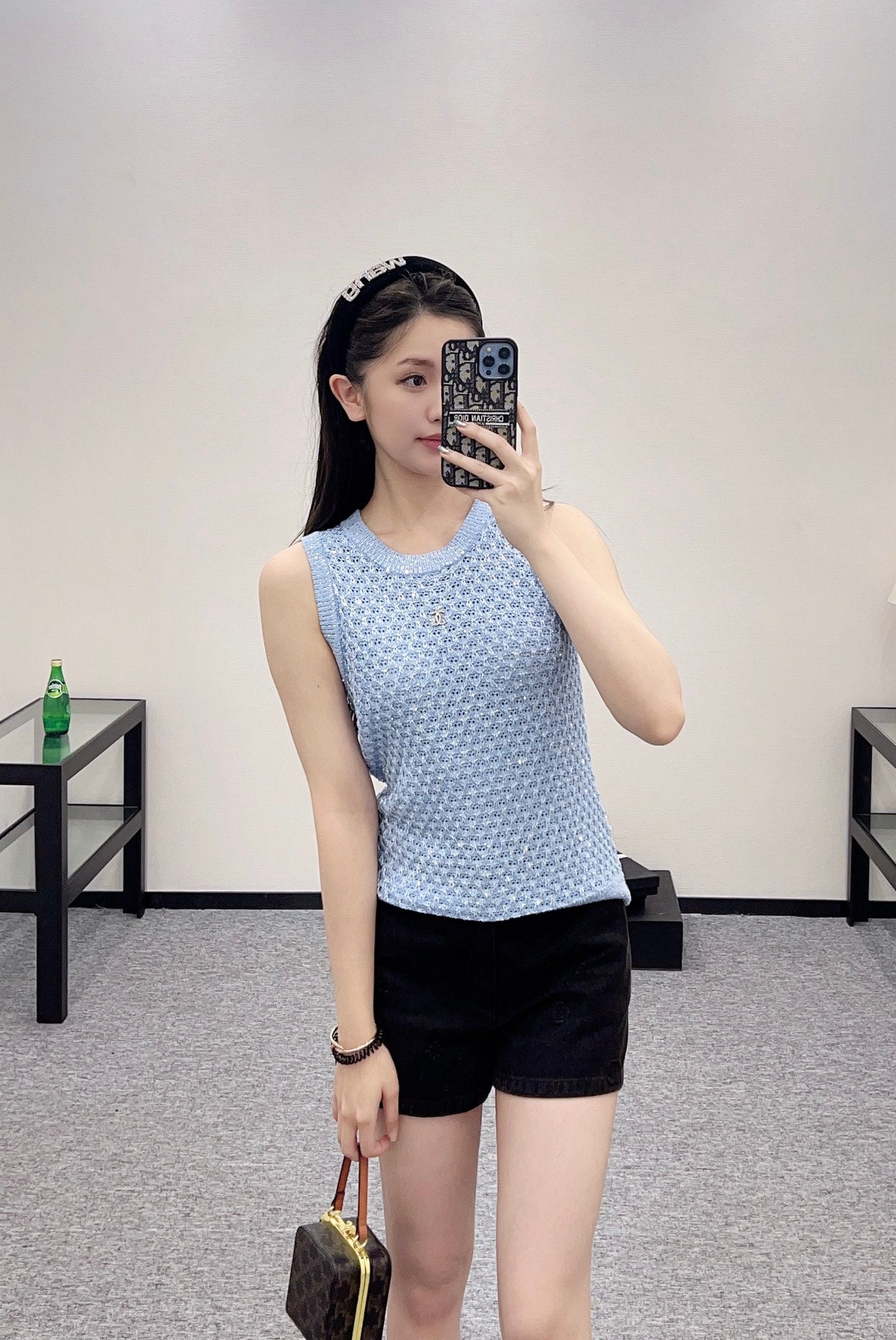 C*♥2025 new product Sequined hollow vest