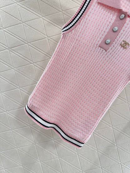 C*♥2025 new product Lapel knitted vest