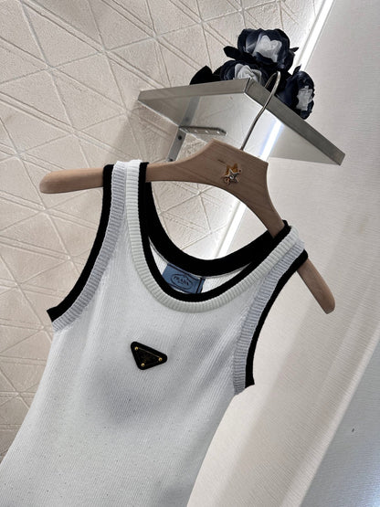 P 2025 new product Fake two-piece knitted vest
