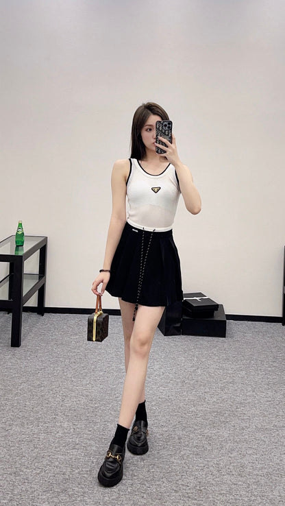 P 2025 new product Fake two-piece knitted vest