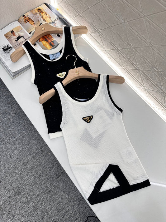 P 2025 new product Fake two-piece knitted vest