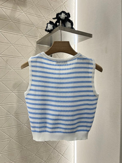 L*♥2025 nouveau produit Gilet tricoté rayé 