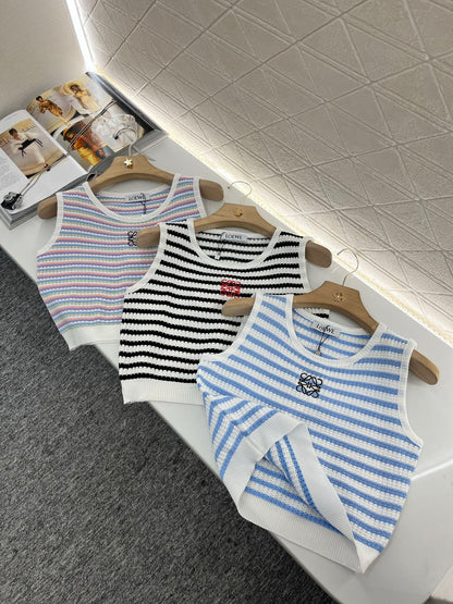 L*♥2025 nouveau produit Gilet tricoté rayé 
