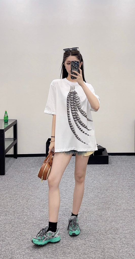 L*♥2025 new product Feather print