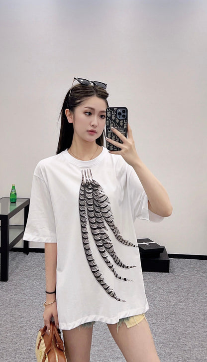 L*♥2025 new product Feather print