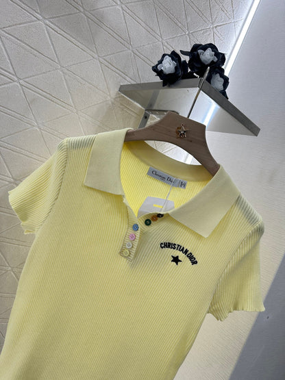 D*♥2025 new product Slim fit knitted short sleeves