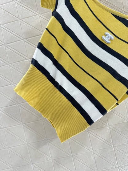 C*♥2025 new product Off-shoulder knitted short sleeves
