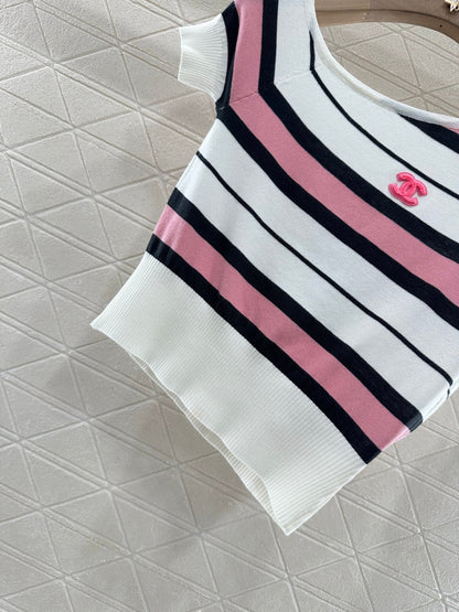 C*♥2025 new product Off-shoulder knitted short sleeves