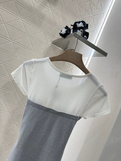 L*♥2025 new product Tie-strap knitted short sleeves