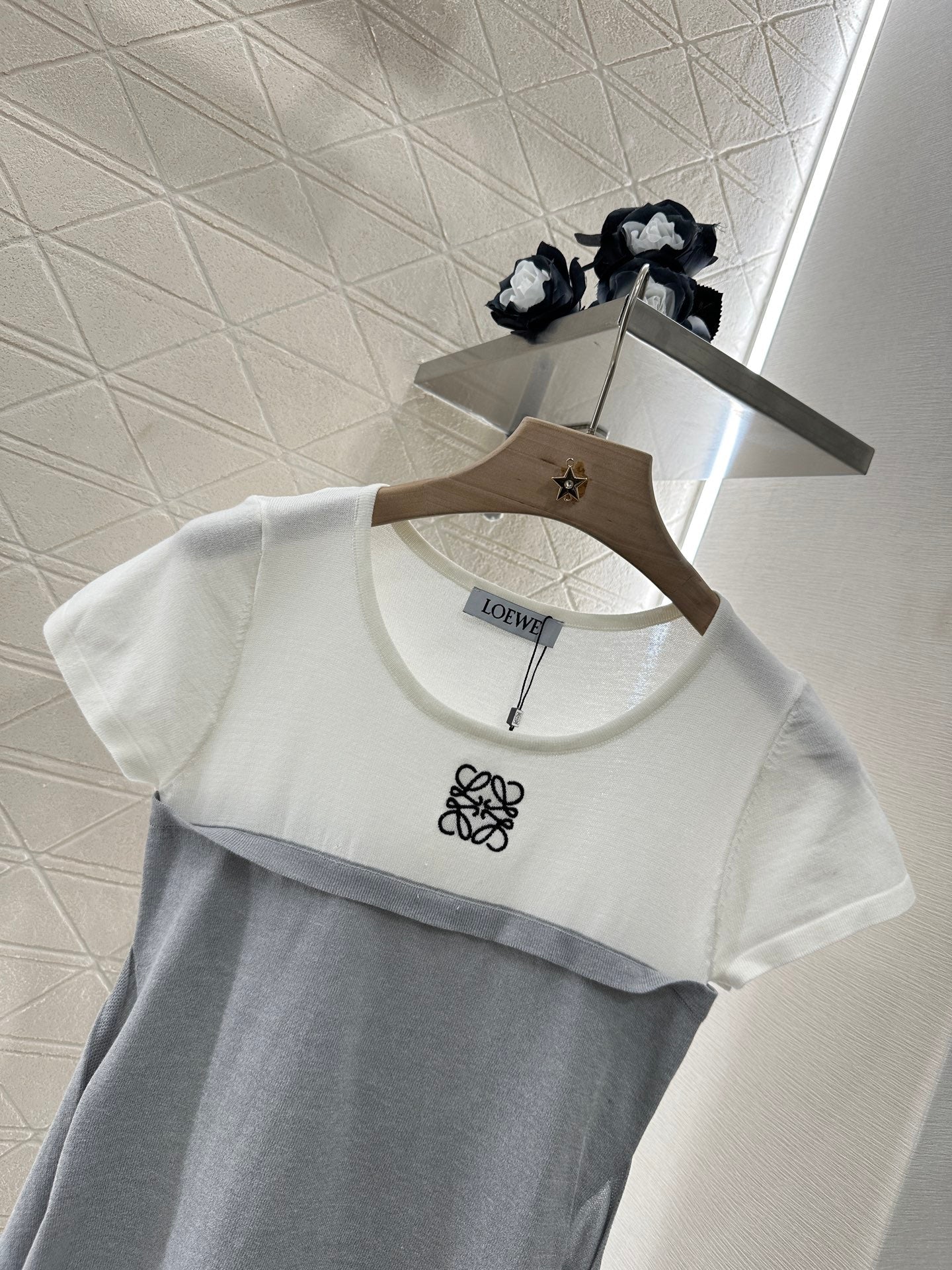 L*♥2025 new product Tie-strap knitted short sleeves