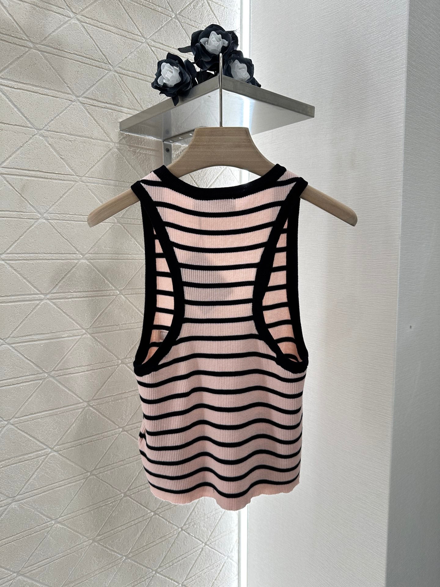M*♥2025 new product Striped knitted vest