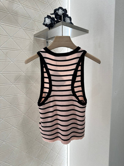 M*♥2025 new product Striped knitted vest