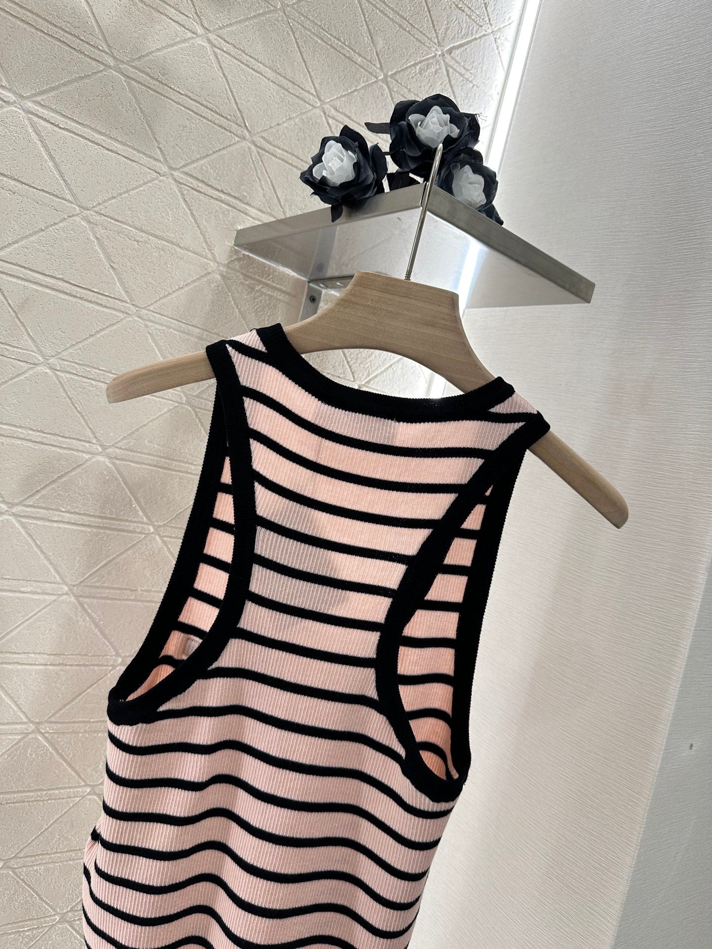 M*♥2025 new product Striped knitted vest