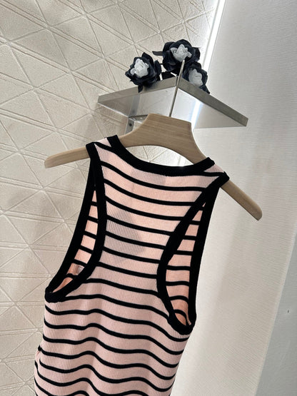 M*♥2025 new product Striped knitted vest