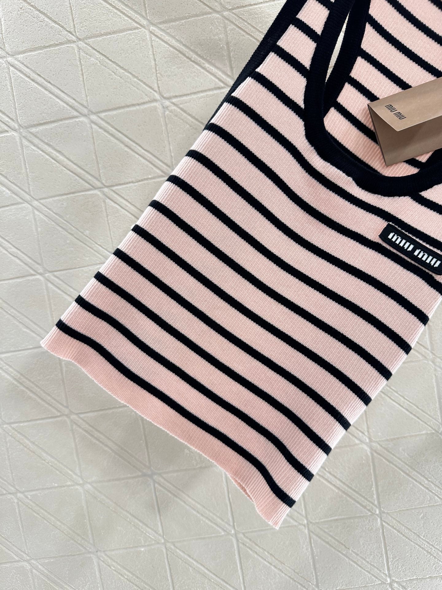 M*♥2025 new product Striped knitted vest