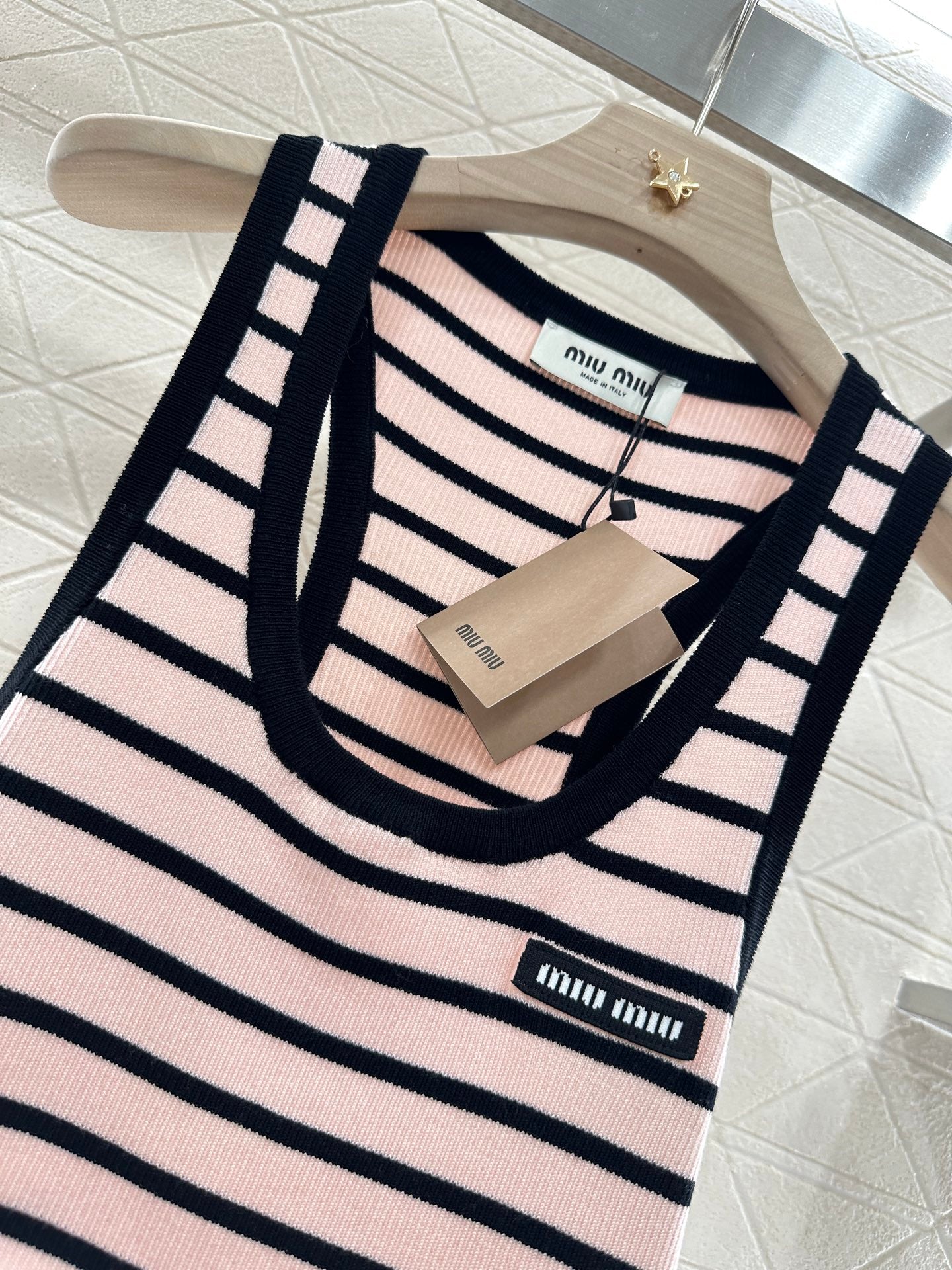M*♥2025 new product Striped knitted vest